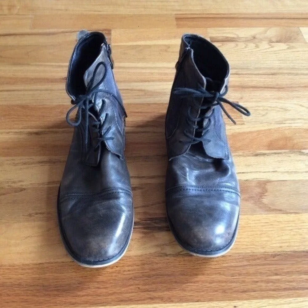 SHUBAR Australia Leather Canvas Lace Up